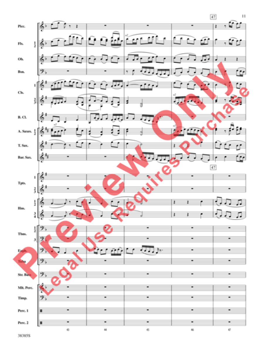 Fantasia on the Alleluia Hymn Concert Band scores gallery preview page 4