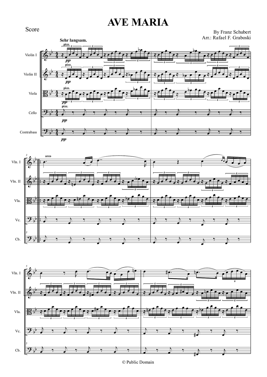Ave Maria Ave Maria String Orchestra scores gallery preview page 1