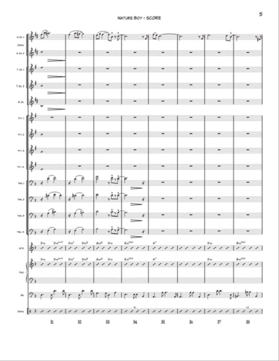 Nature Boy Nature Boy Jazz Ensemble scores gallery preview page 5