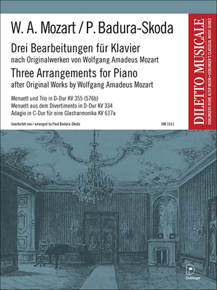 Drei Bearbeitungen fur Klavier nach Originalwerken von Wolfgang Amadeus Mozart