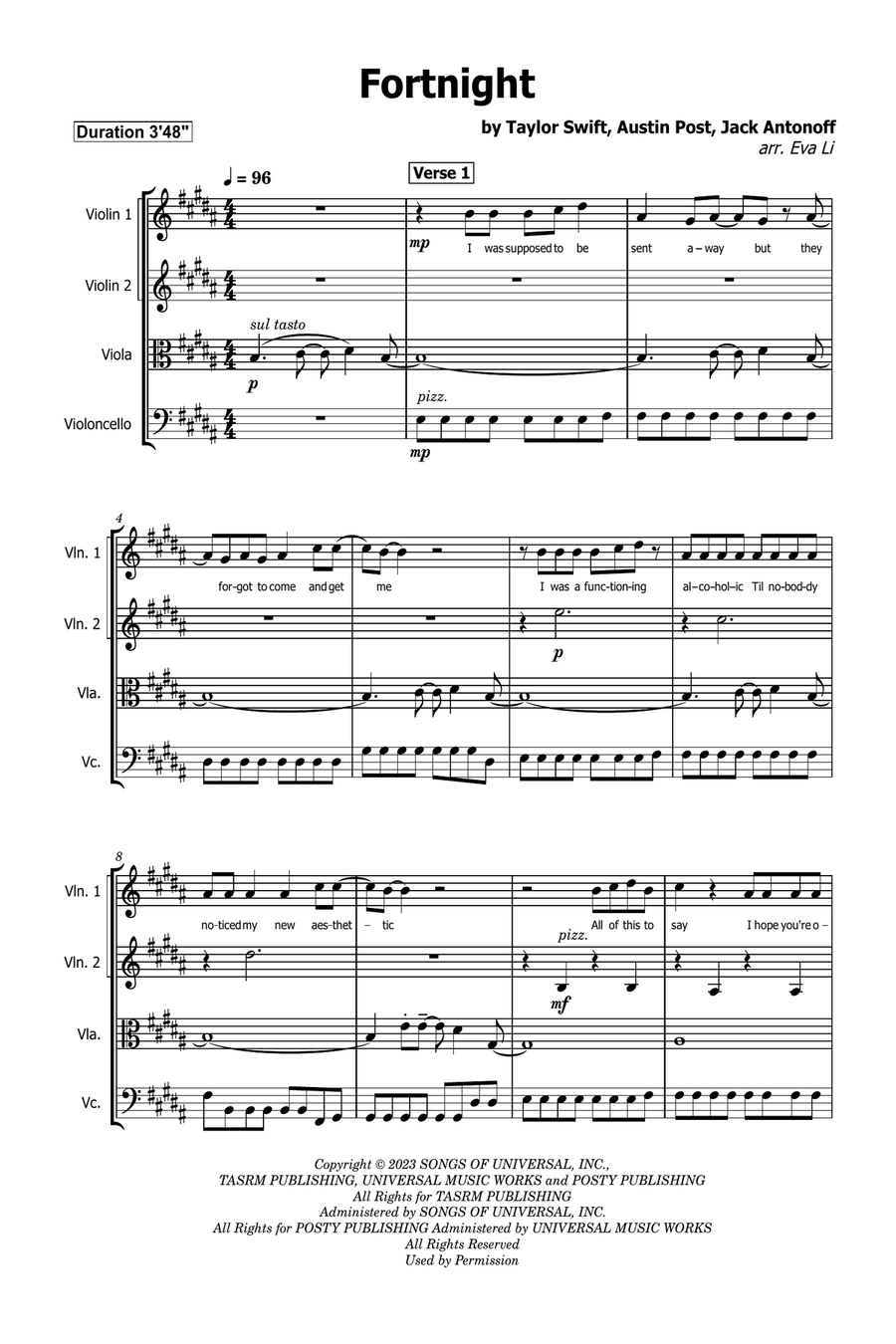 Fortnight String Quartet scores gallery preview page 1