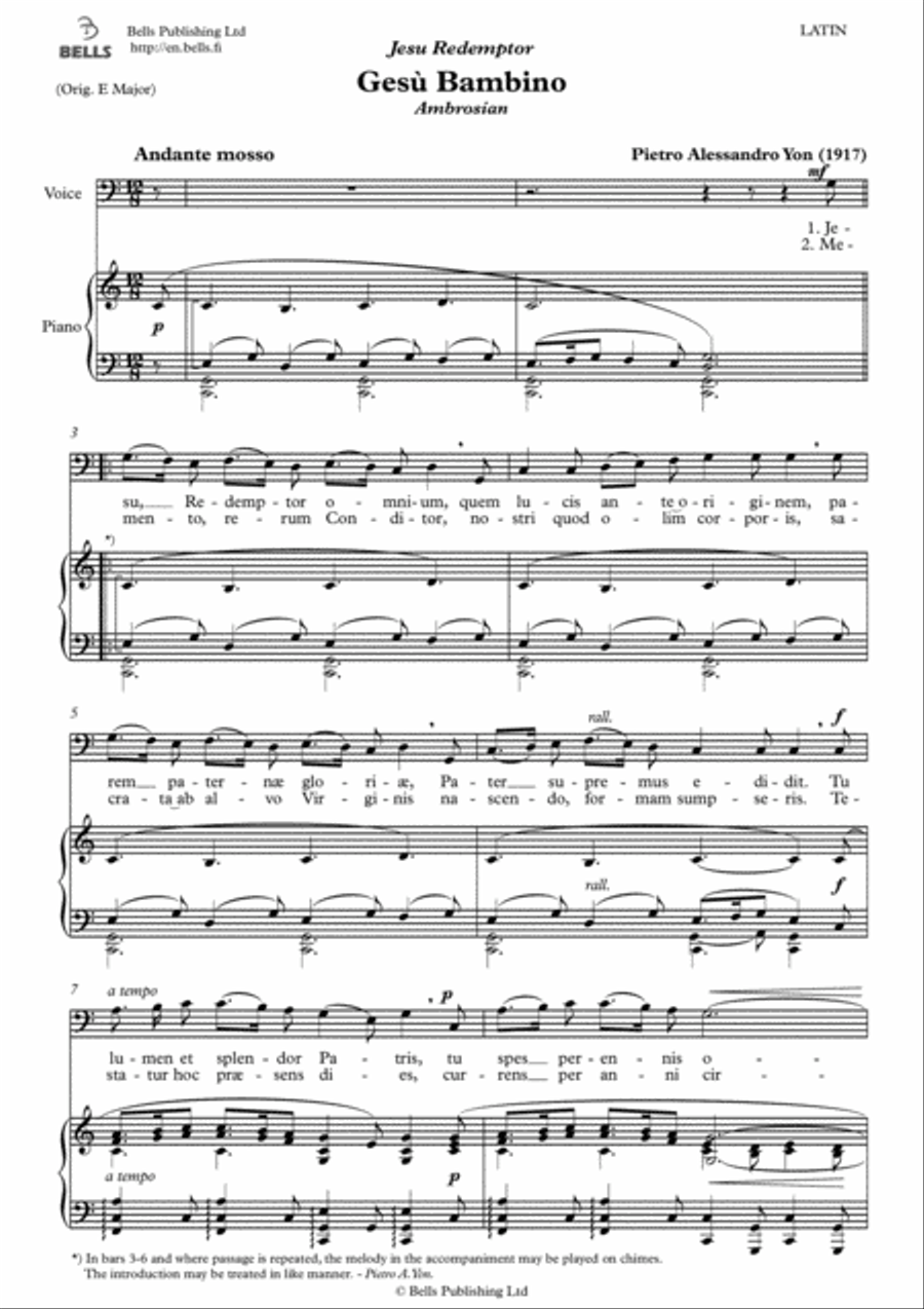 Gesu Bambino (C Major) Gesu Bambino (C Major) Voice Solo scores gallery preview page 1