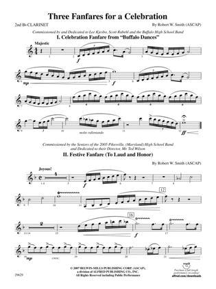 Three Fanfares for a Celebration: 2nd B-flat Clarinet