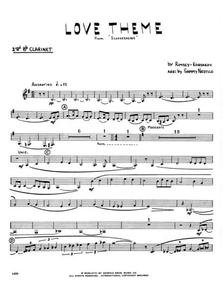 Love Theme From Scheherazade - 2nd Bb Clarinet