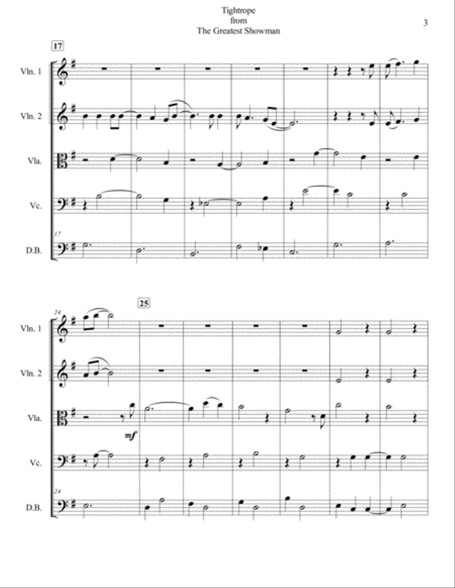 Tightrope String Quintet scores gallery preview page 3