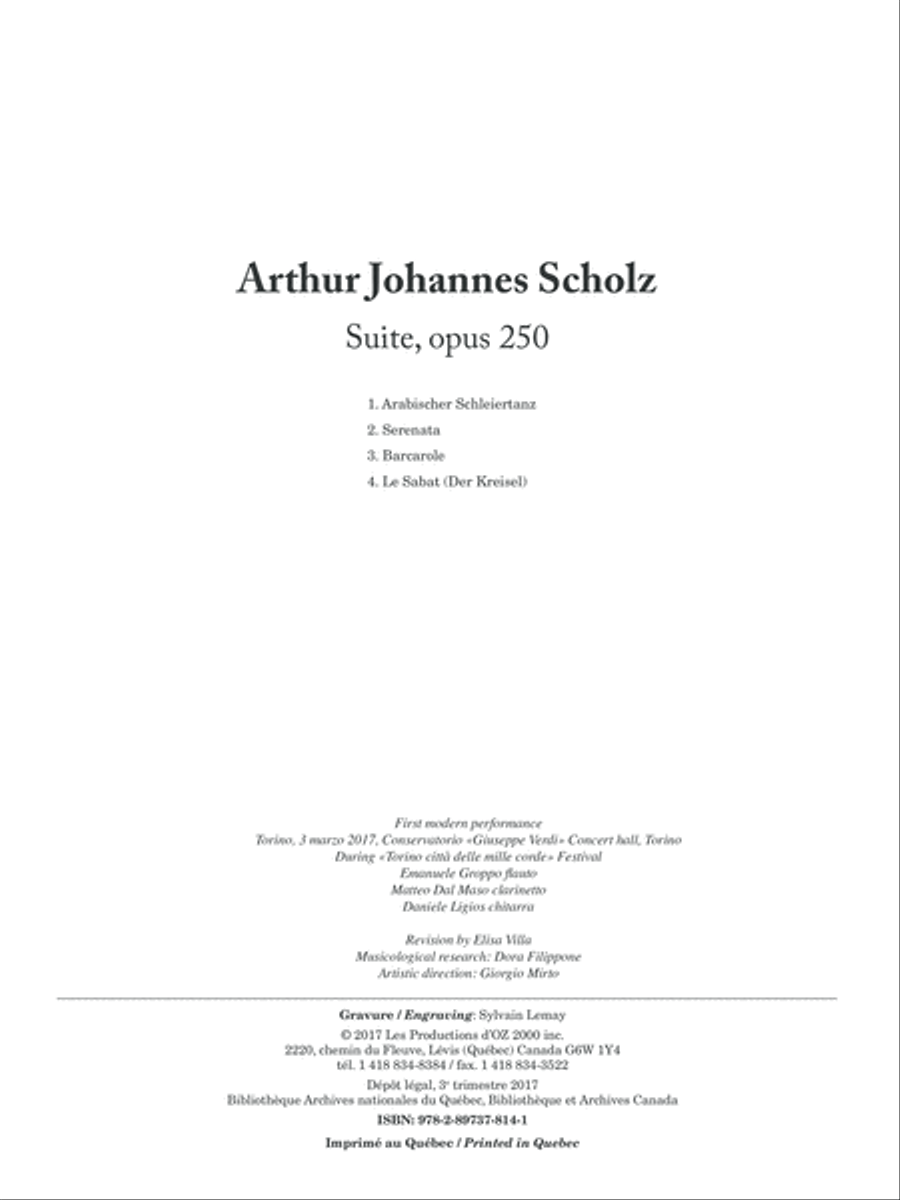 Suite, opus 250 Clarinet scores gallery preview page 1