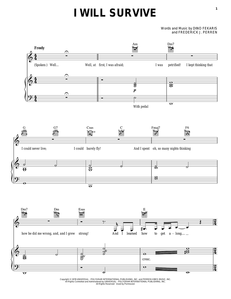 I Will Survive Guitar scores gallery preview page 1