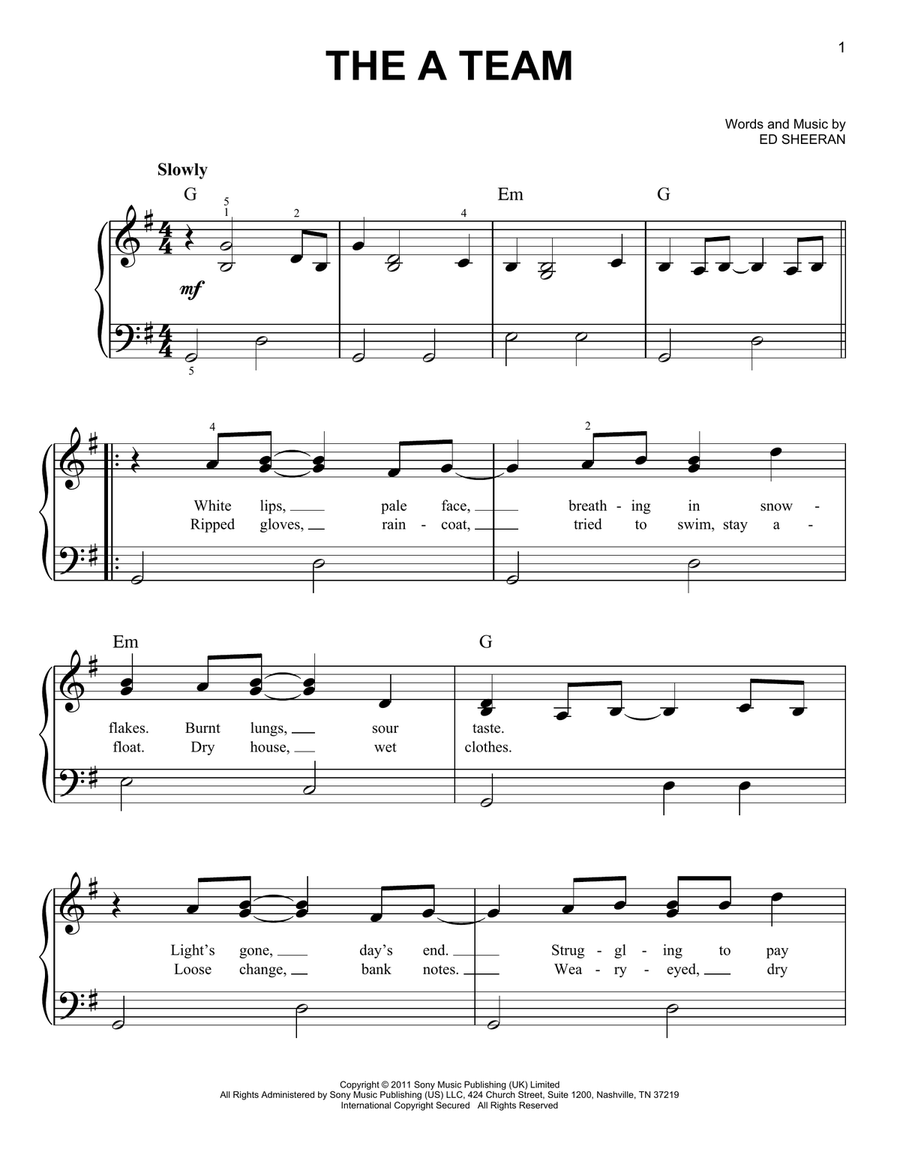 The A Team The A Team Easy Piano scores gallery preview page 1