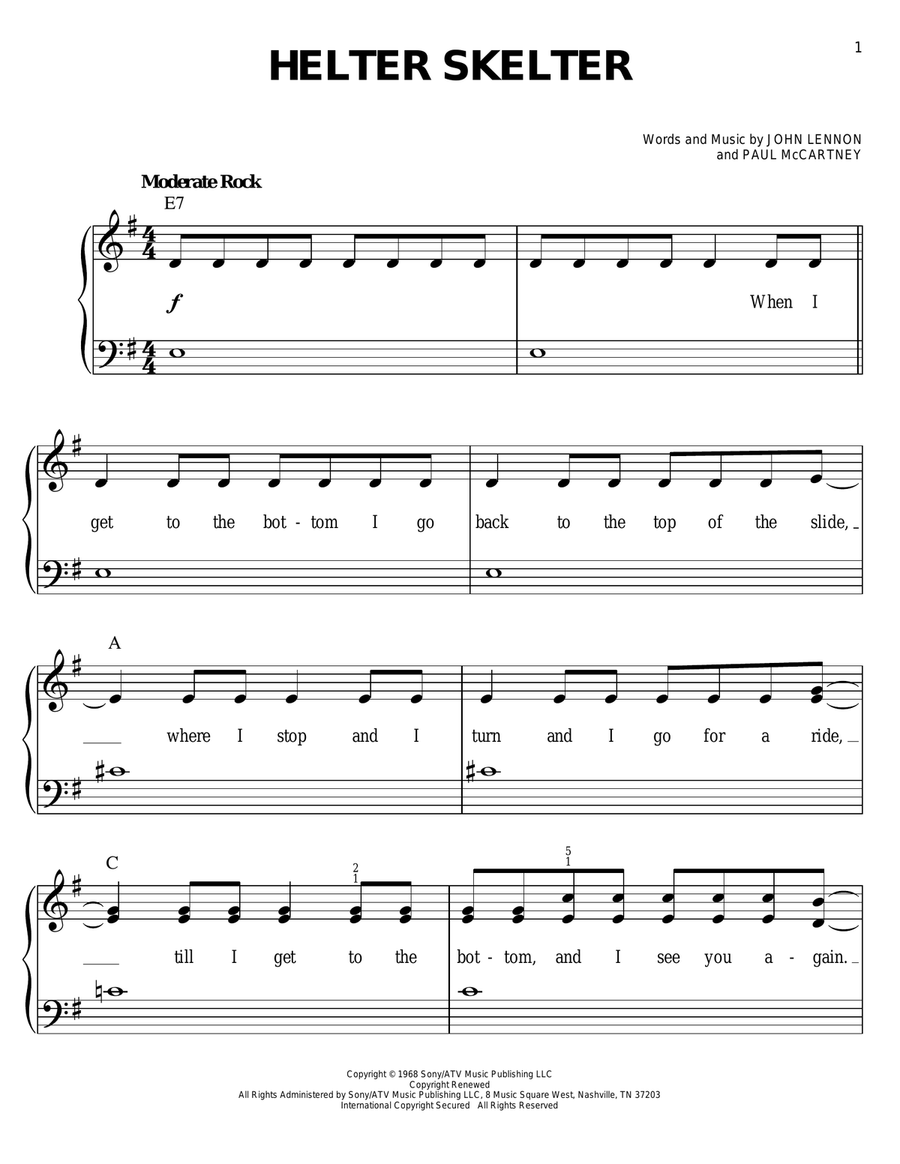 Helter Skelter Voice scores gallery preview page 1