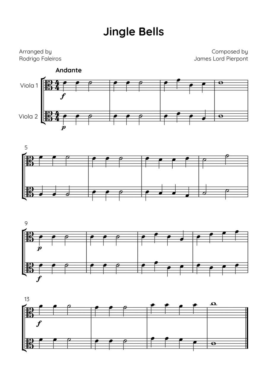 Jingle Bells String Duet scores gallery preview page 1