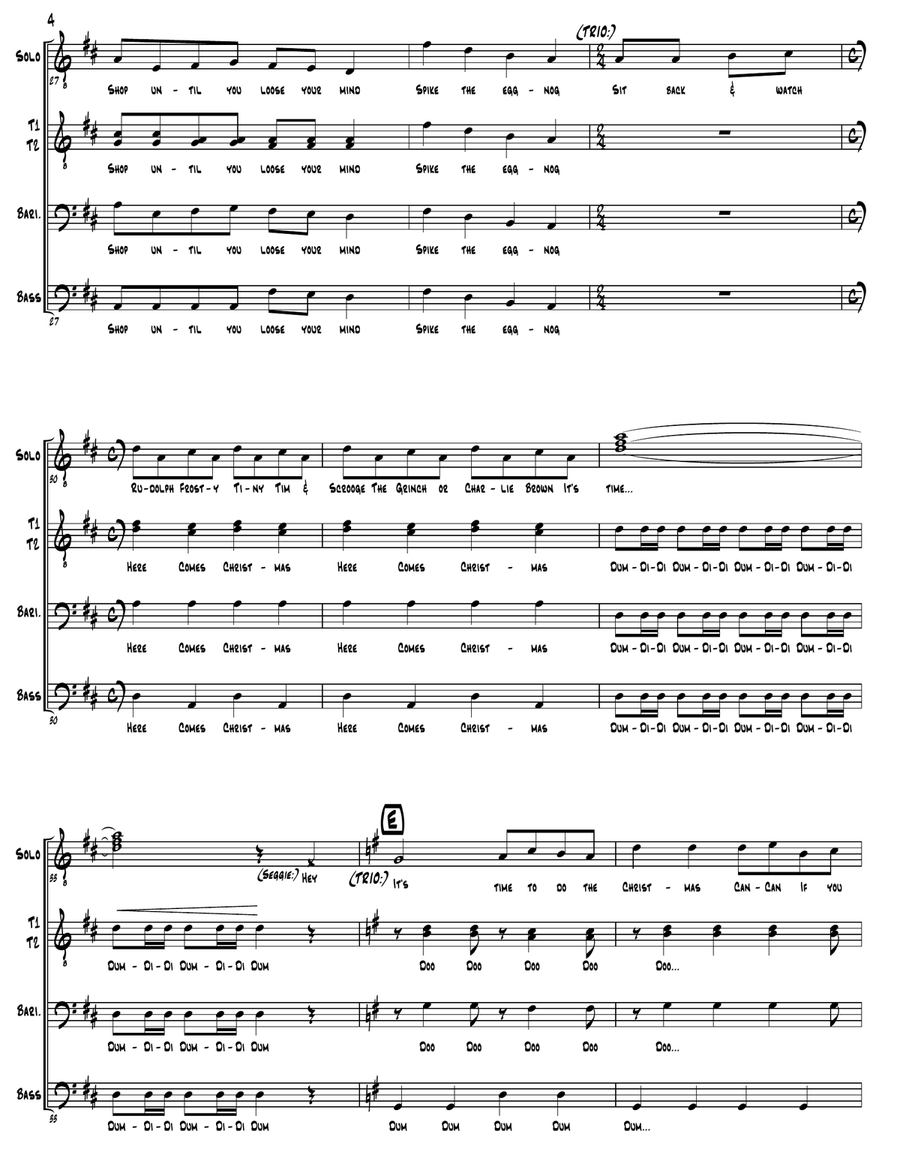 The Christmas Can-Can (as performed by Straight No Chaser) - TTBB TTBB scores gallery preview page 5