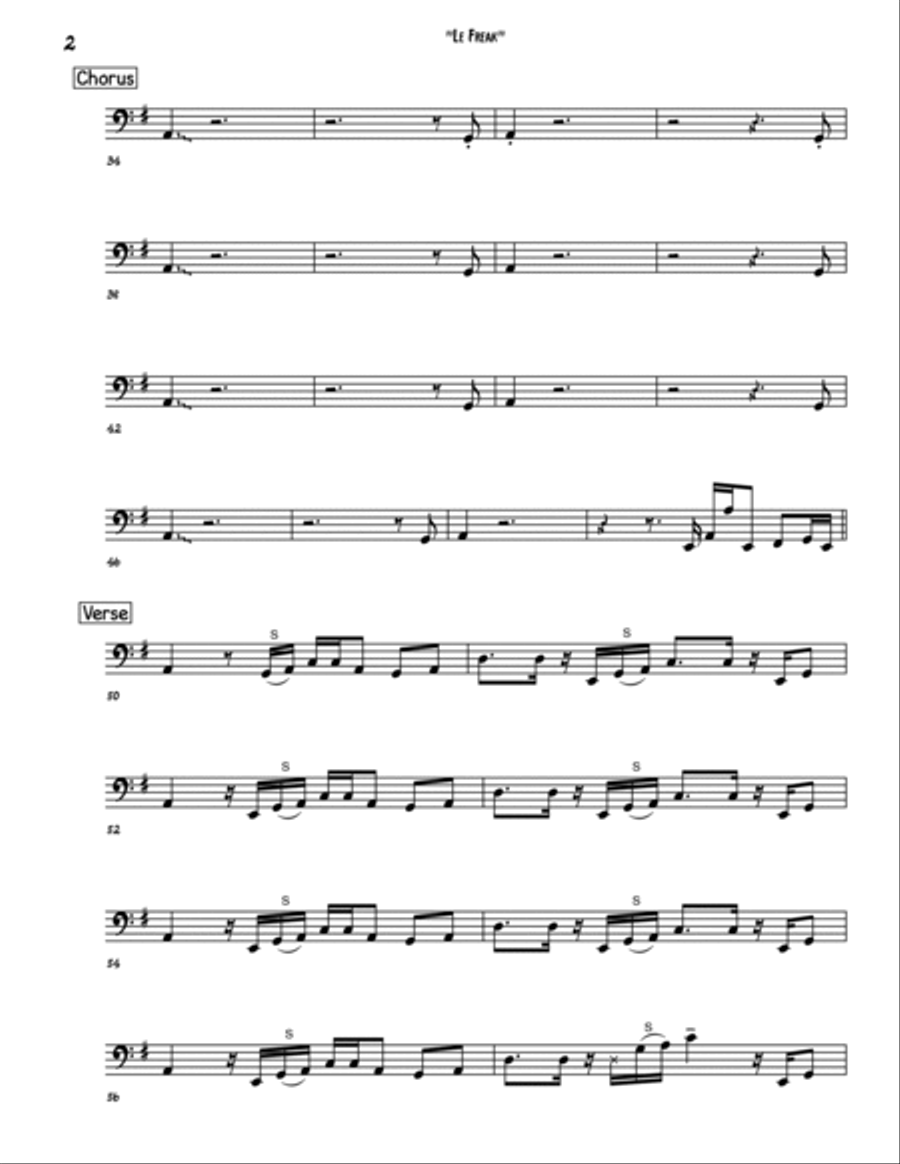 Le Freak Bass Guitar scores gallery preview page 2