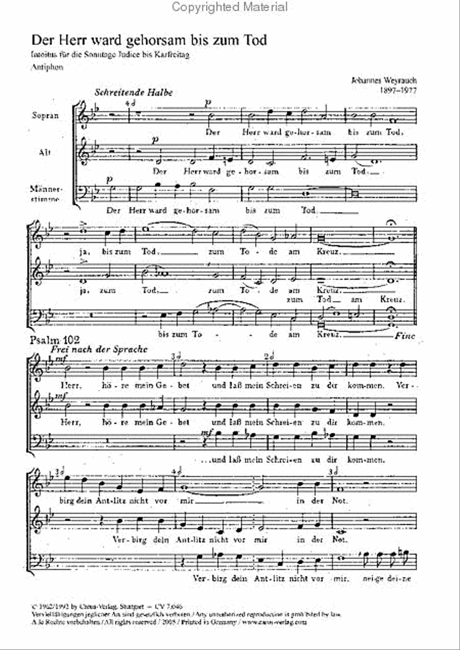Der Herr ward gehorsam bis zum Tod 3-Part scores gallery preview page 2