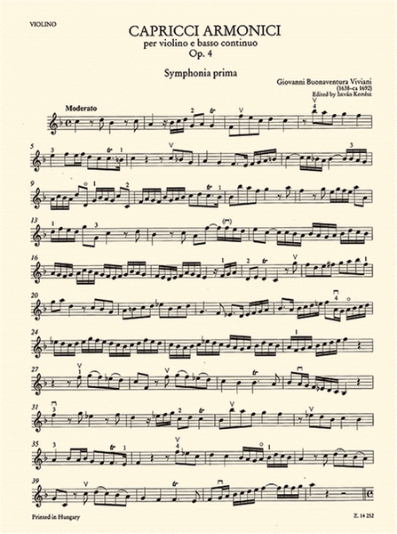 Capricci armonici per violino e basso continuo op