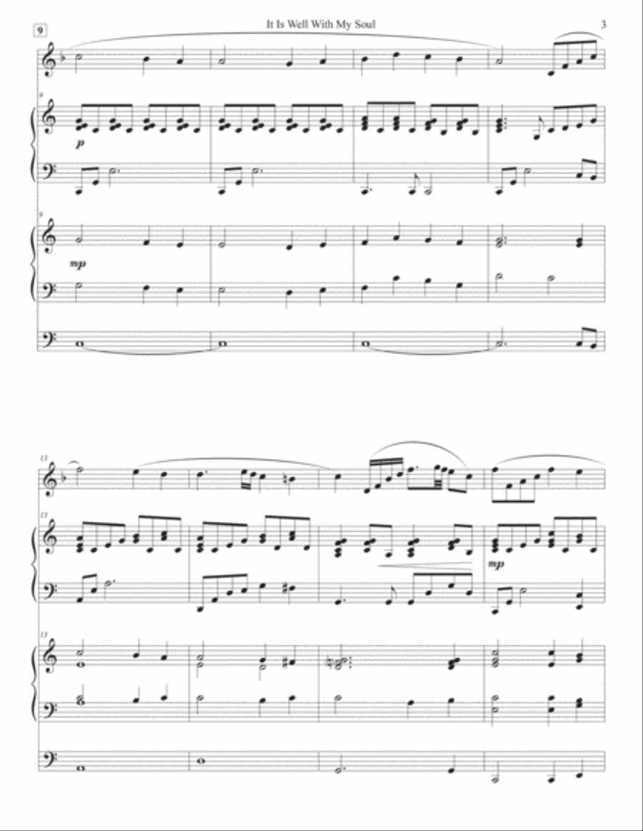 It Is Well With My Soul - Alto Flute Solo, Piano, & Organ Flute Solo scores gallery preview page 3