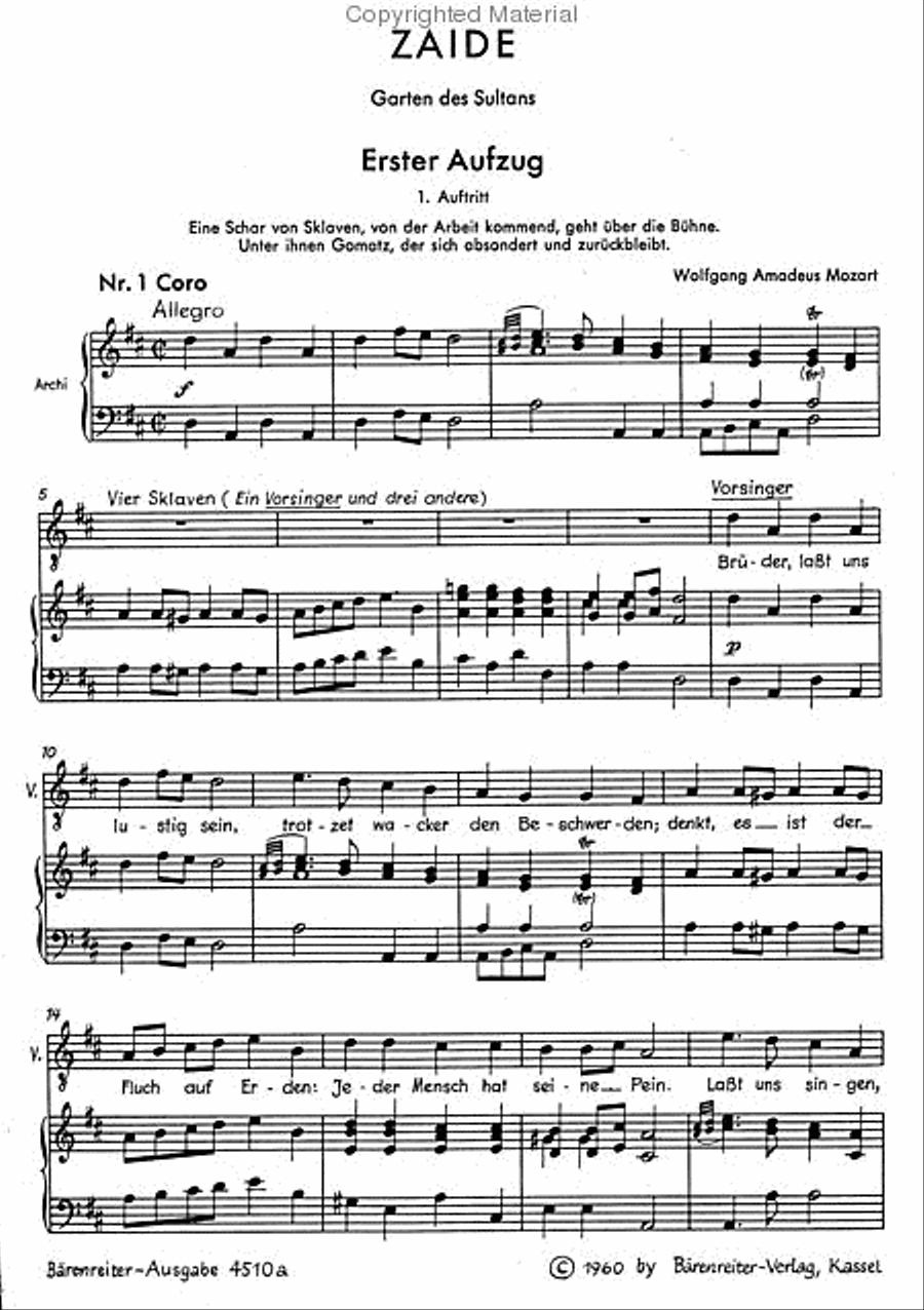 Zaide, KV 344 (336b) Men's Choir scores gallery preview page 3