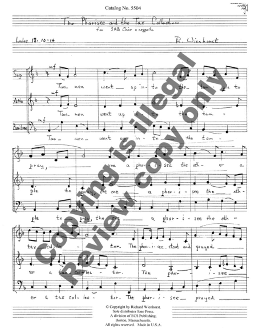 The Pharisee and the Tax Collector 3-Part scores gallery preview page 5
