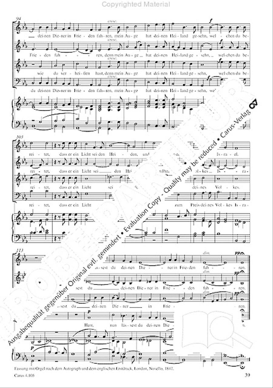 Choral collection Mendelssohn - editionchor Choir scores gallery preview page 40
