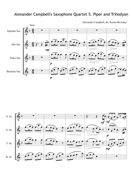 Alexander Campbell's Saxophone Quartet, 5th movement, Piper and Trihodyan image number null