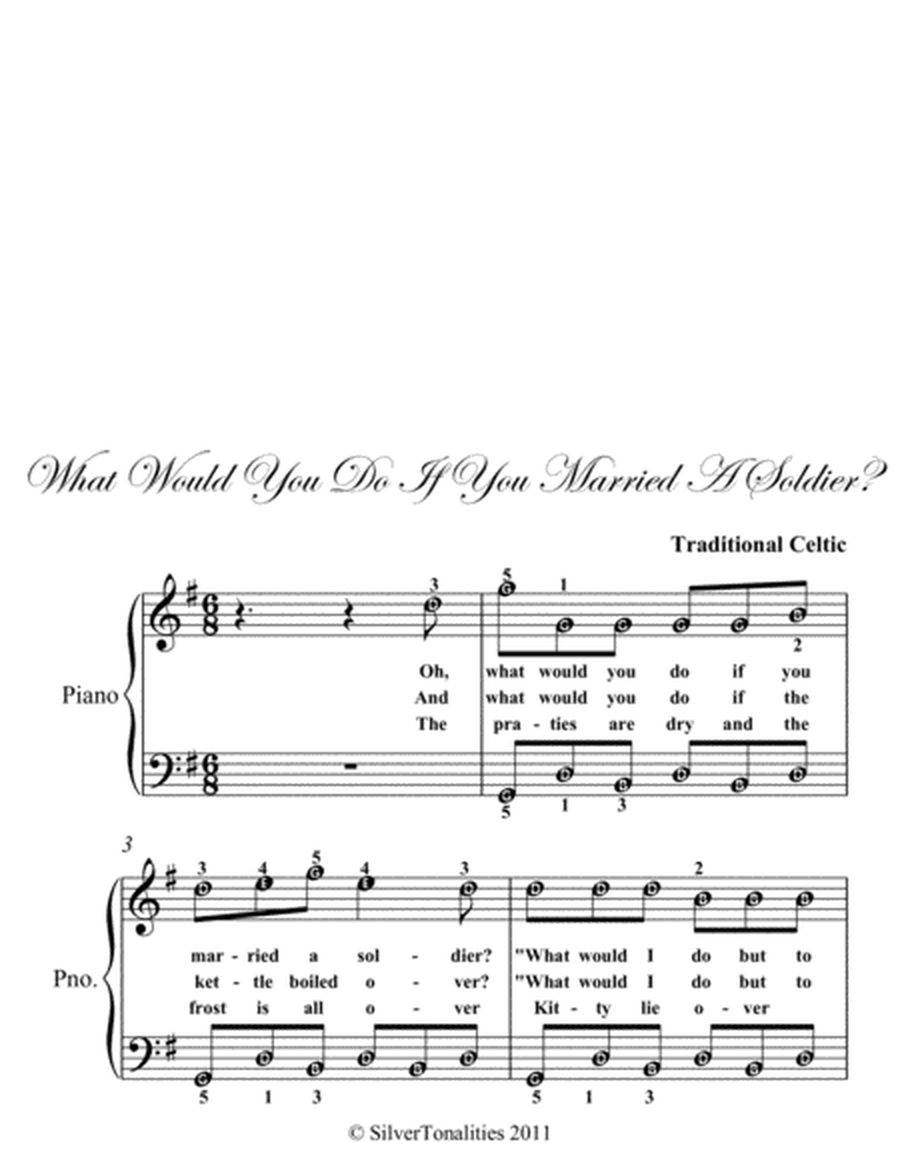 What Would You Do If You Married a Soldier Easy Piano Sheet Music