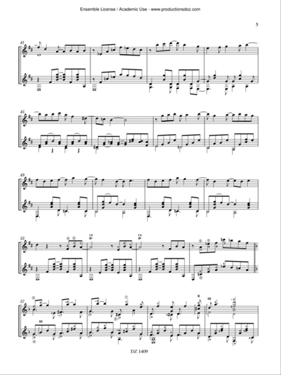 À la lumière de l’aube Classical Guitar scores gallery preview page 5