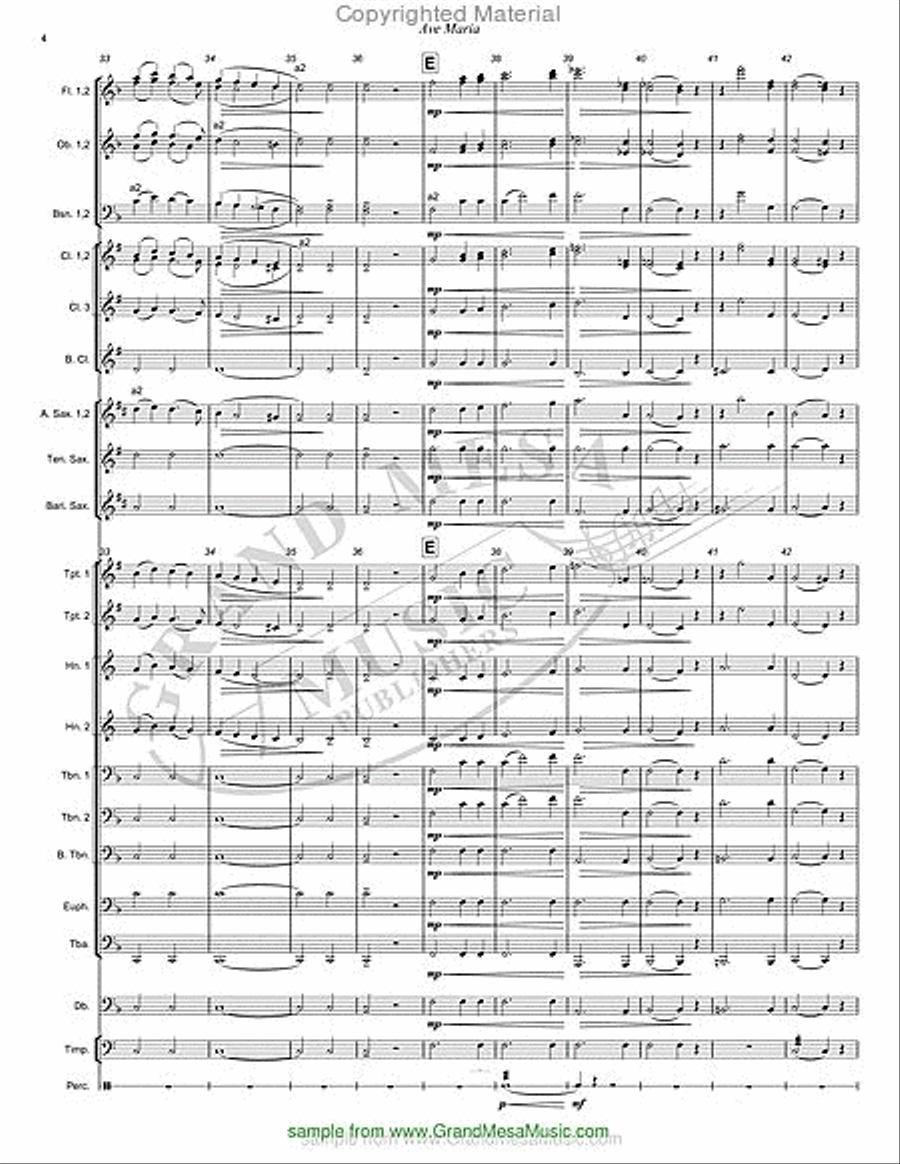 Ave Maria Concert Band scores gallery preview page 5