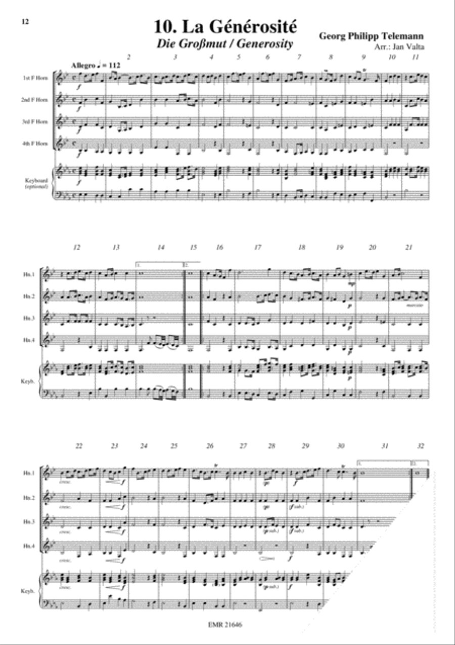 12 Heroic Marches French Horn Quartet scores gallery preview page 12