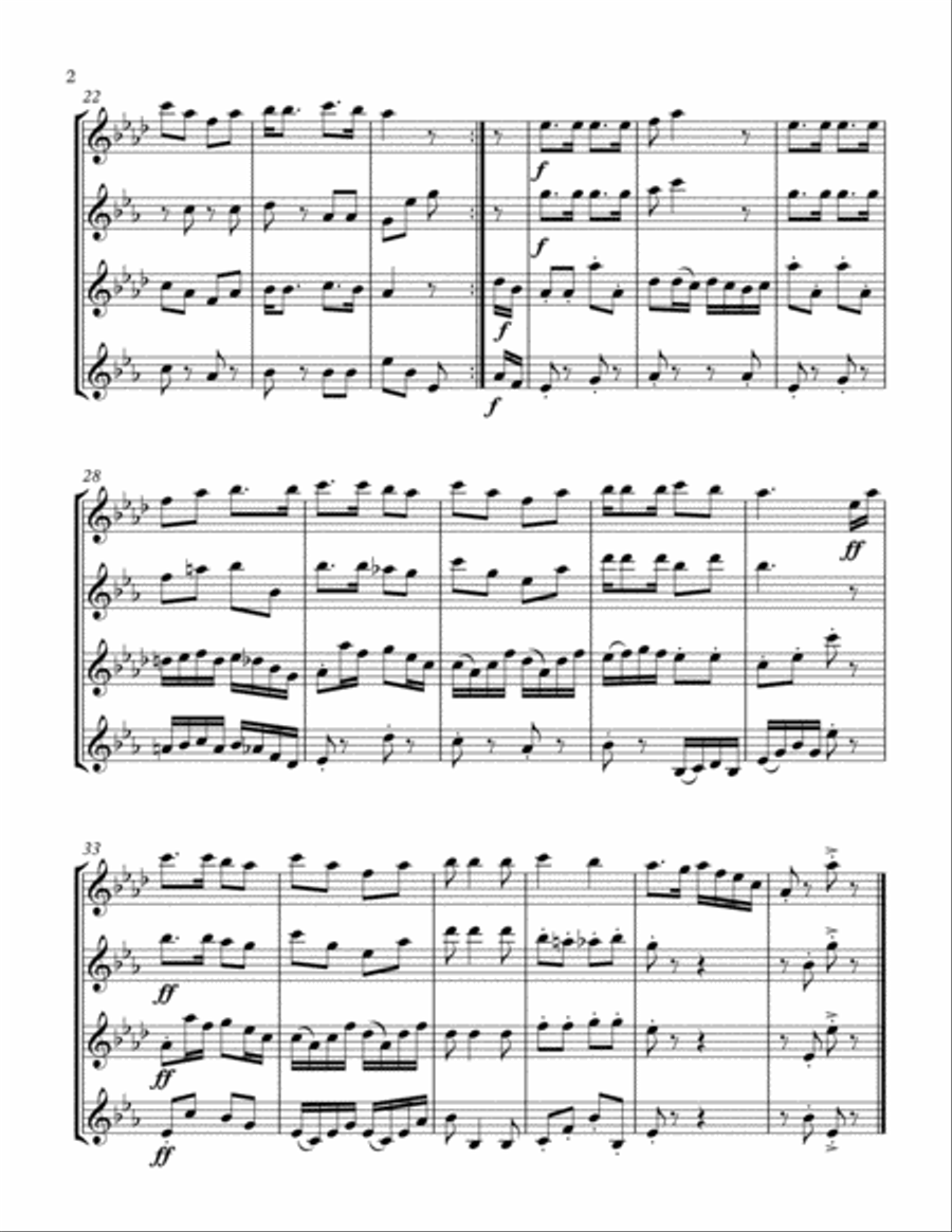 Angelina Baker (Sax Quartet) Saxophone Quartet scores gallery preview page 2