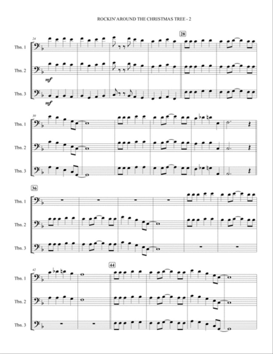 Rockin' Around The Christmas Tree Trombone Trio scores gallery preview page 3