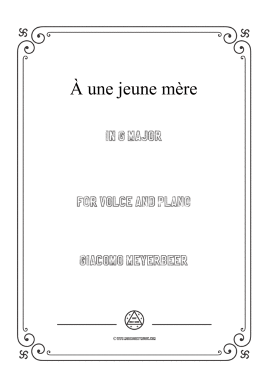 Meyerbeer-À une jeune mère in G Major,for Voice and Piano Voice Solo scores gallery preview page 1