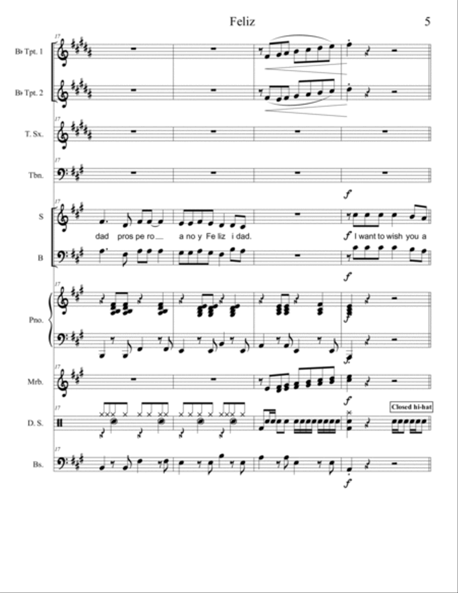 Feliz Navidad Jazz Ensemble scores gallery preview page 5