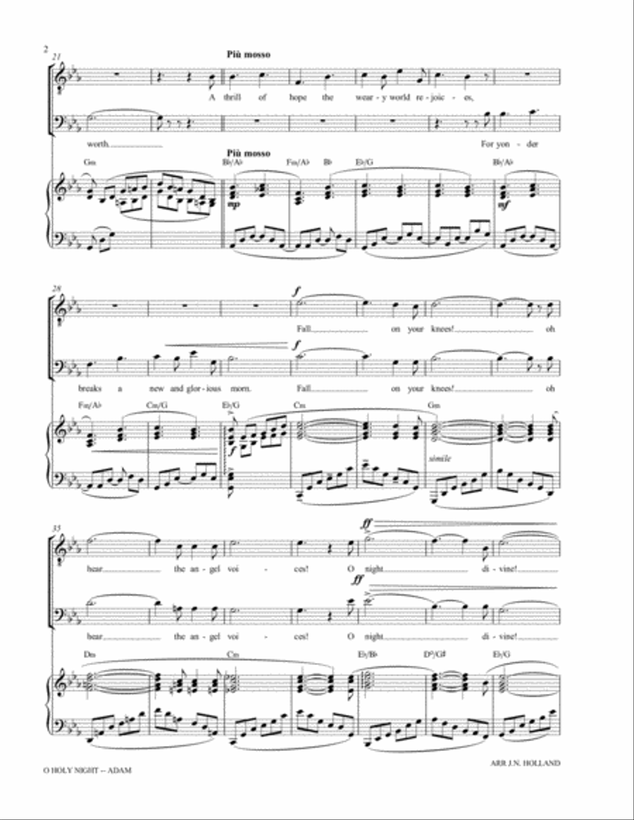O Holy Night (Cantique de Noel) Adolphe Adam Duet for Baritone and Tenor O Holy Night (Cantique de Noel) Adolphe Adam Duet for Baritone and Tenor Piano scores gallery preview page 4