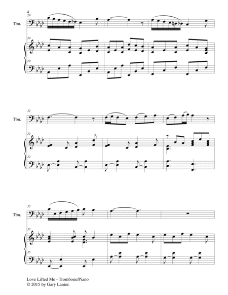 LOVE LIFTED ME (Duet – Trombone and Piano/Score and Parts) image number null