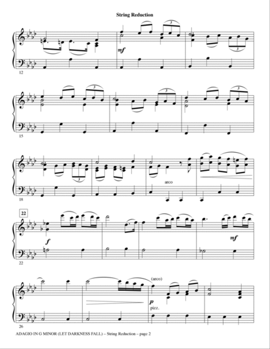 Adagio In G Minor (Let Darkness Fall) - Keyboard String Reduction Choir scores gallery preview page 2
