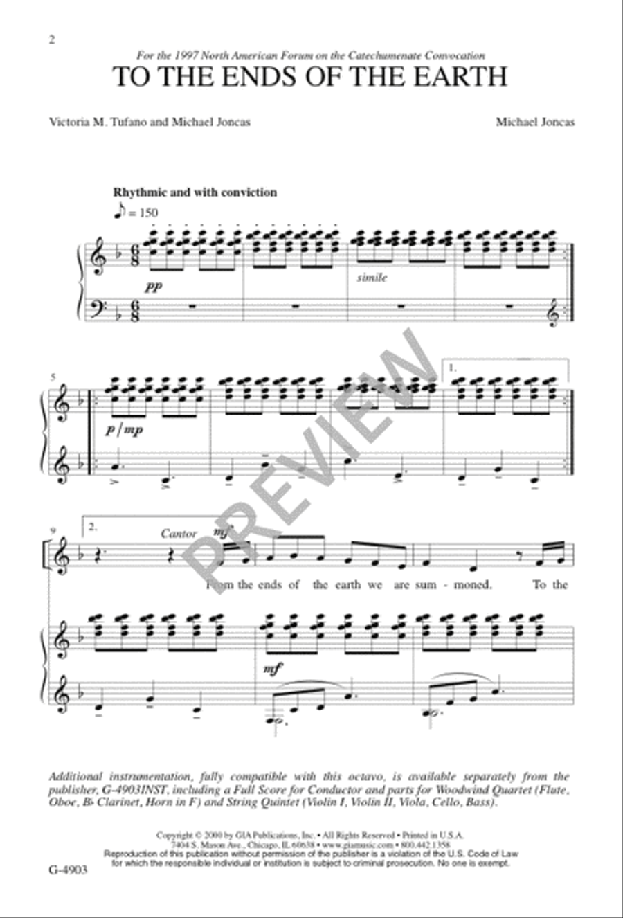 To the Ends of the Earth To the Ends of the Earth 4-Part scores gallery preview page 2