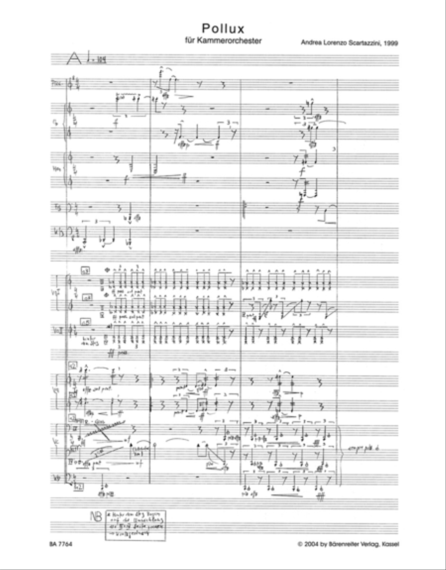Pollux for Chamber Orchestra Chamber Orchestra scores gallery preview page 2