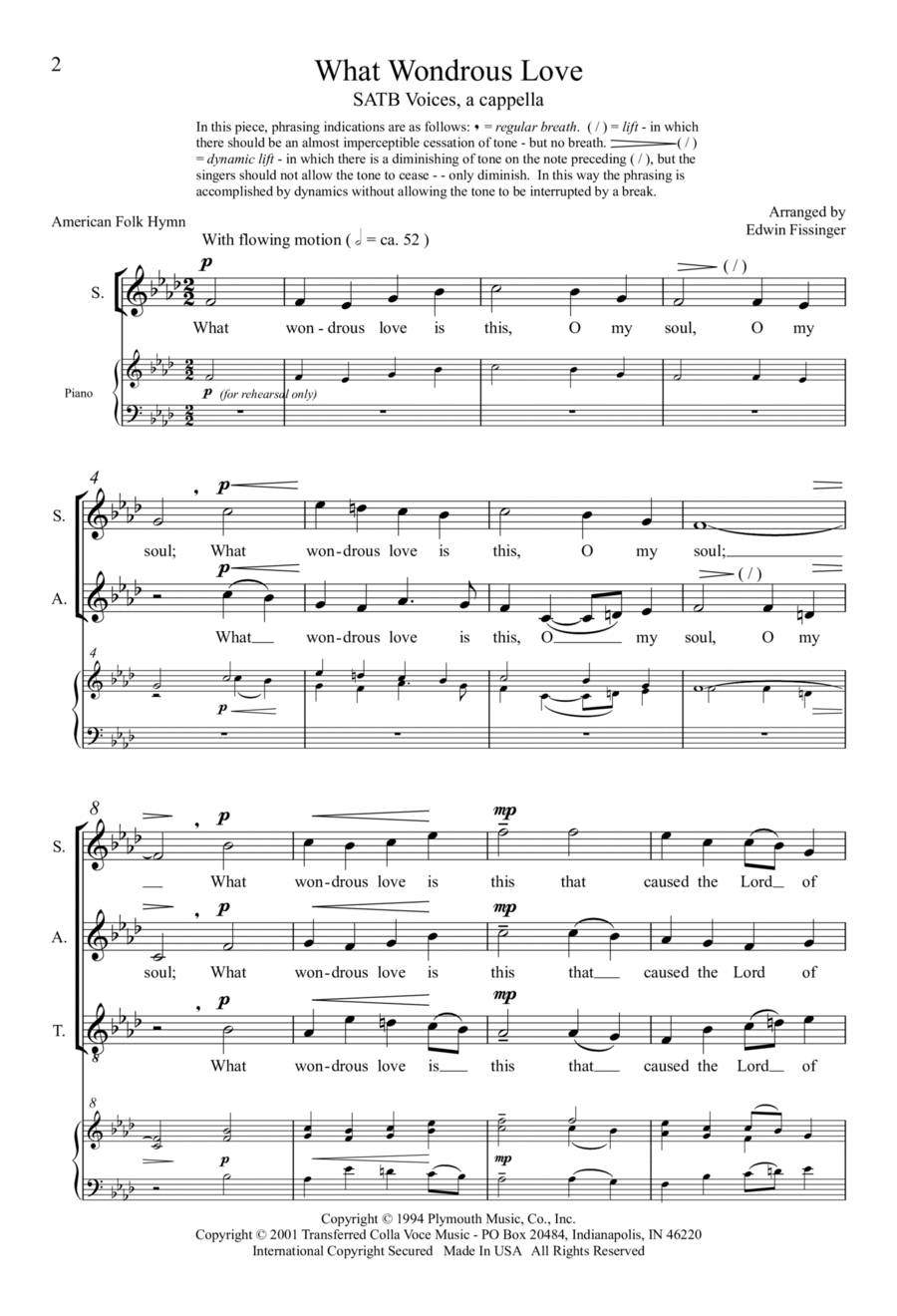 What Wondrous Love What Wondrous Love 4-Part scores gallery preview page 1