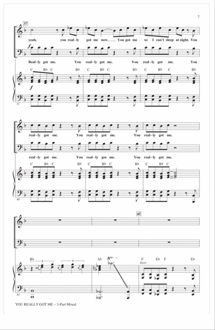 You Really Got Me (arr. Mac Huff) 3-Part scores gallery preview page 5