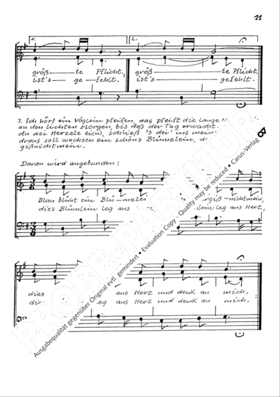Auf hohen Bergen. Sechs schwabische Volkslieder Choir scores gallery preview page 14
