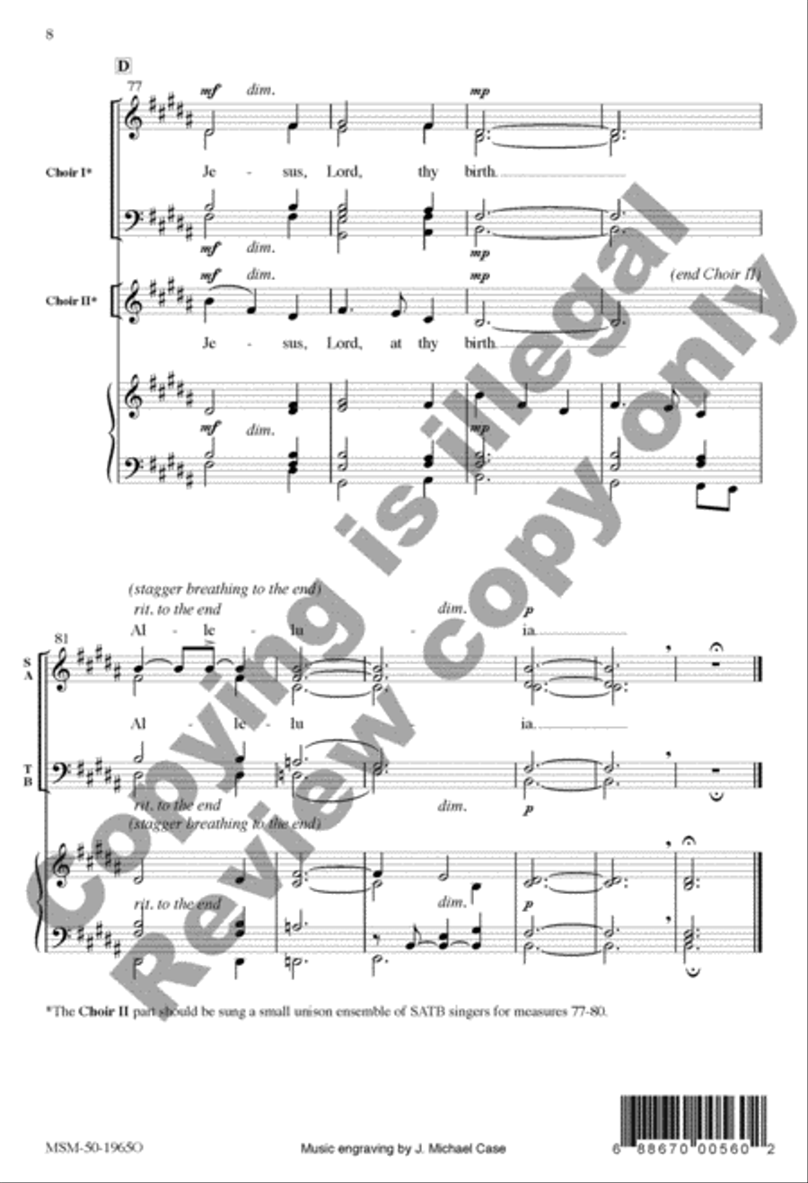 Silent Night (Organ/Choir Score) 4-Part scores gallery preview page 8