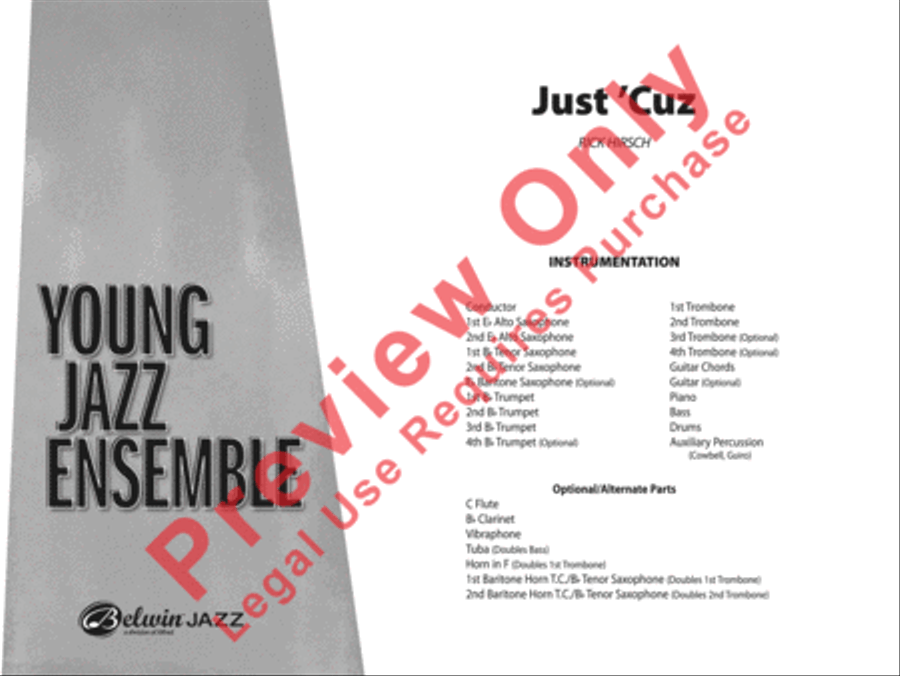 Just 'Cuz Just 'Cuz Jazz Ensemble scores gallery preview page 2