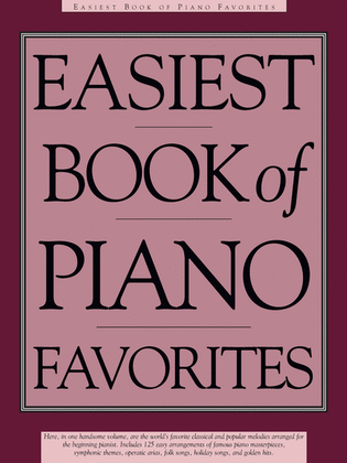 Book cover for Easiest Book of Piano Favorites