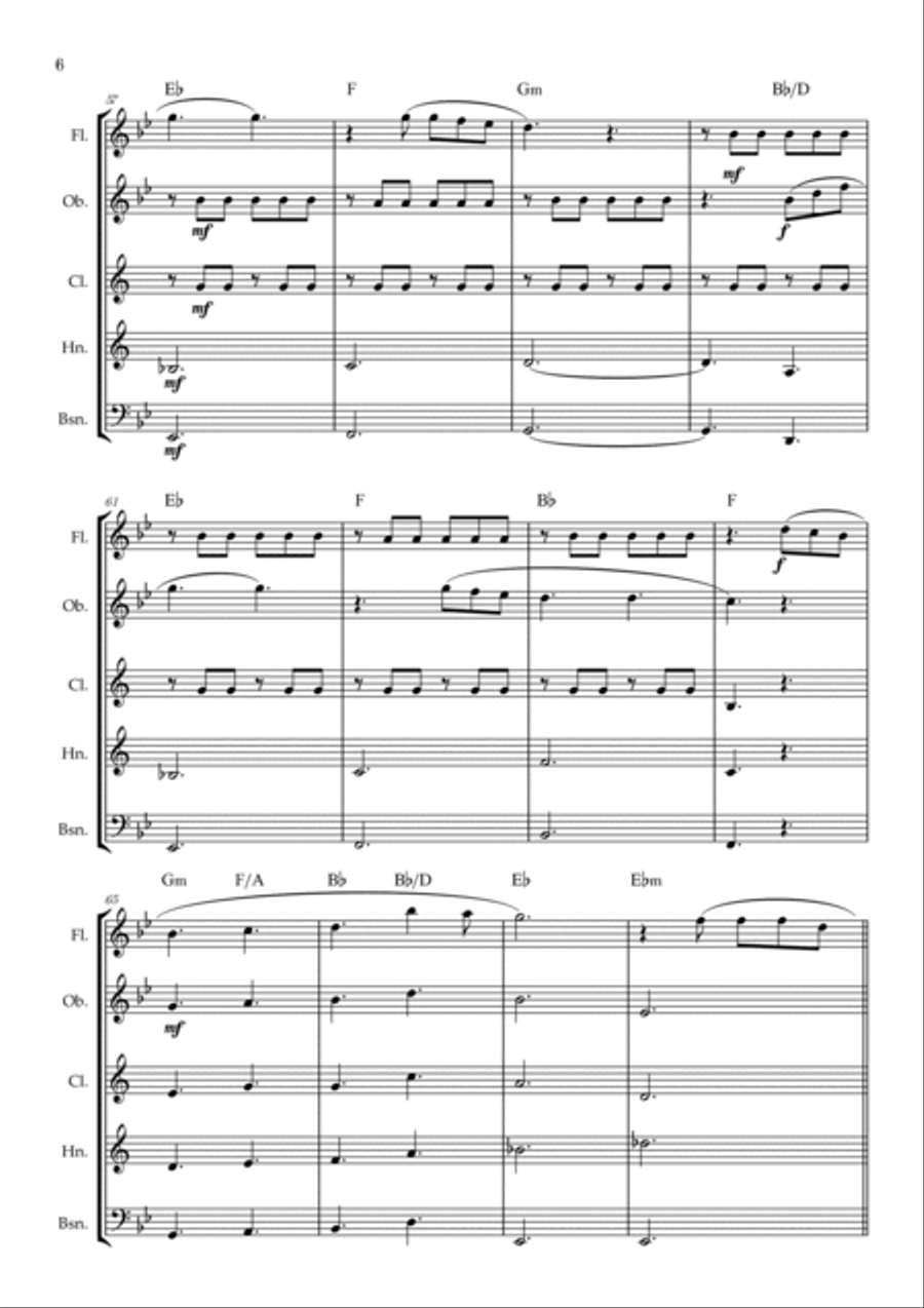 You Are The Reason Woodwind Quintet scores gallery preview page 6