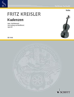 Book cover for Kreisler Cadenzas To Beethoven