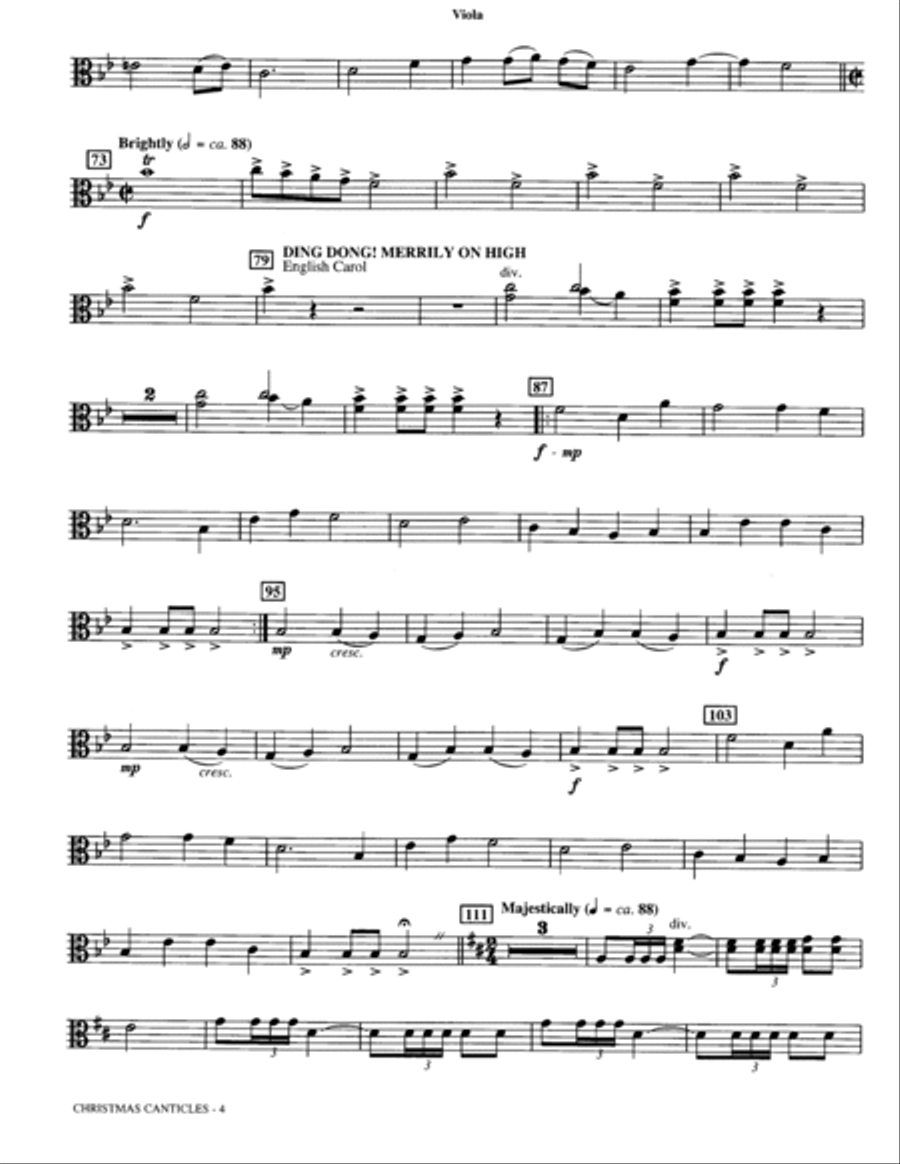 Christmas Canticles: A Cantata of Carols in Four Suites (Full Orchestra) - Viola Choir scores gallery preview page 4