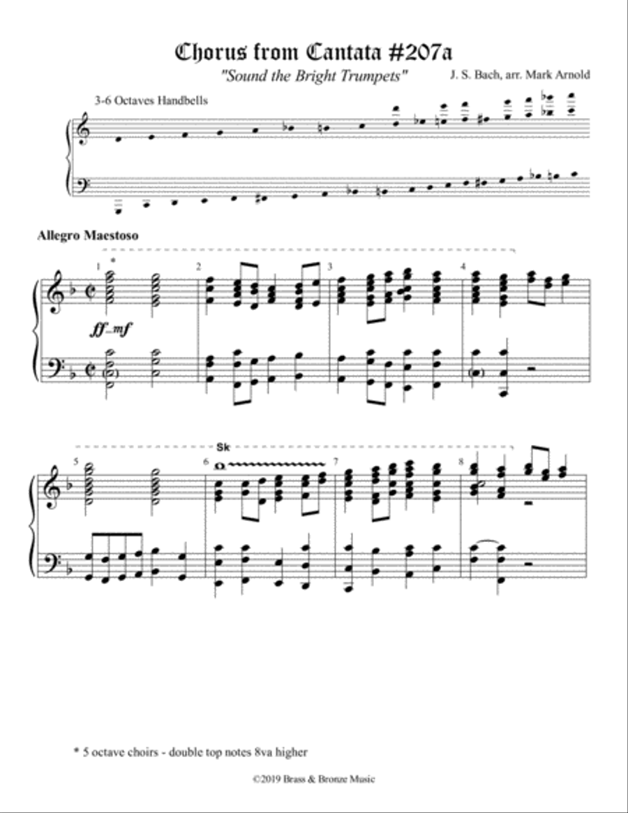 Sound the Bright Trumpets - Chorus from Cantata #207a Choir scores gallery preview page 2