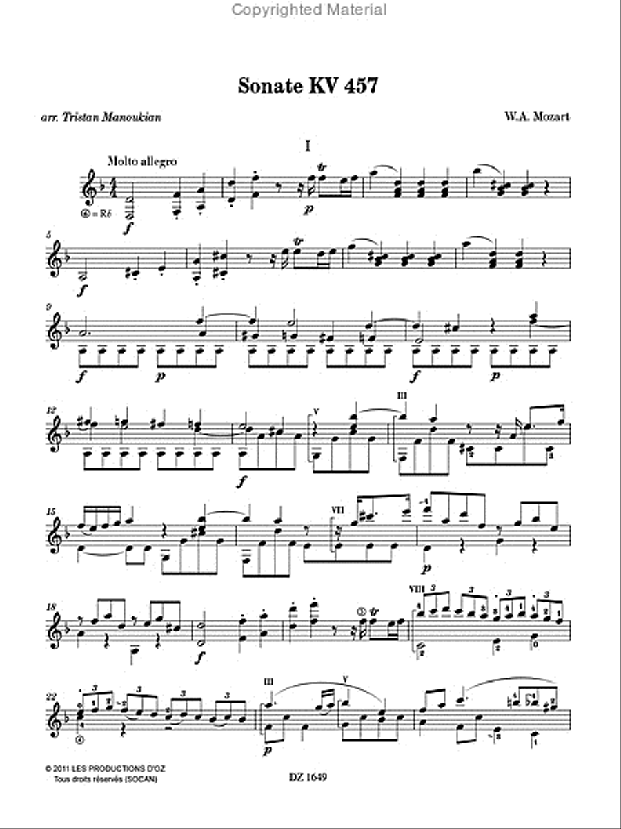 Sonate KV 457 Classical Guitar scores gallery preview page 2