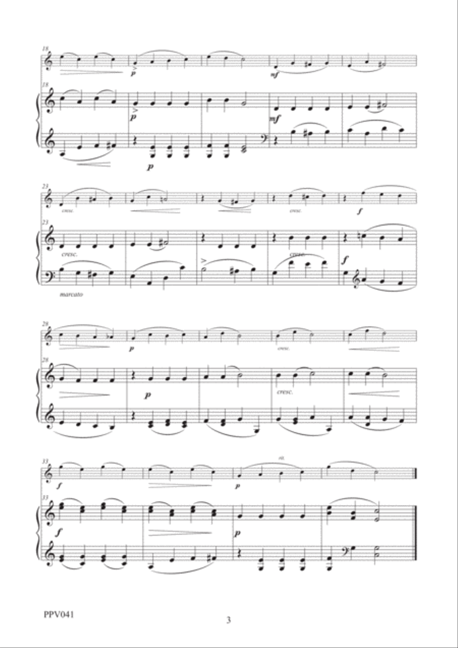 CECILE CHAMINADE: SIX PIECES FOR VIOLIN & PIANO Violin Solo scores gallery preview page 3