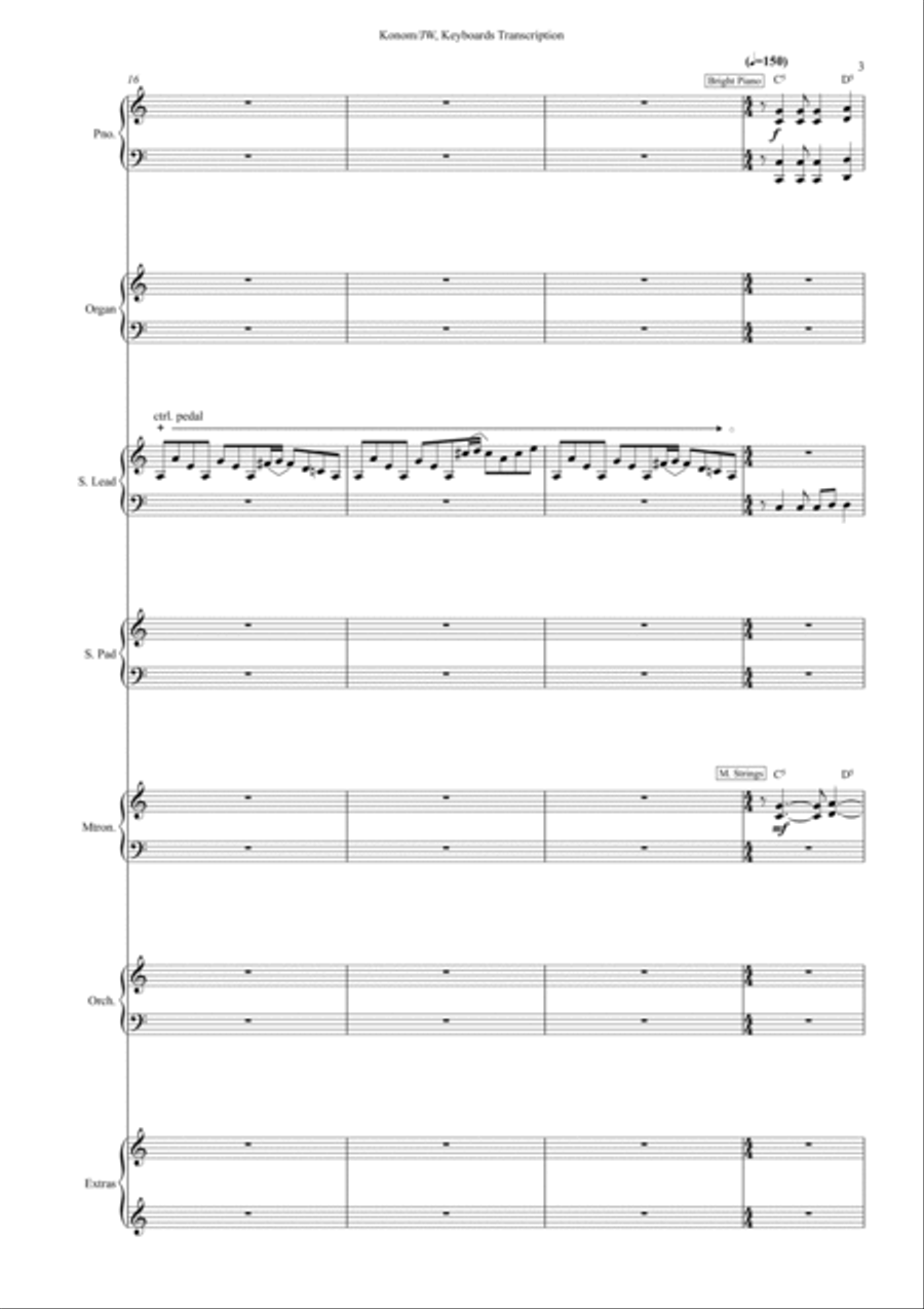 Konom (Keyboards Transcription) - Score Only Large Ensemble scores gallery preview page 5