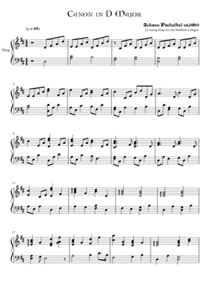 Canon in D Major - Johann Pachelbel - Harp Solo (Short version)